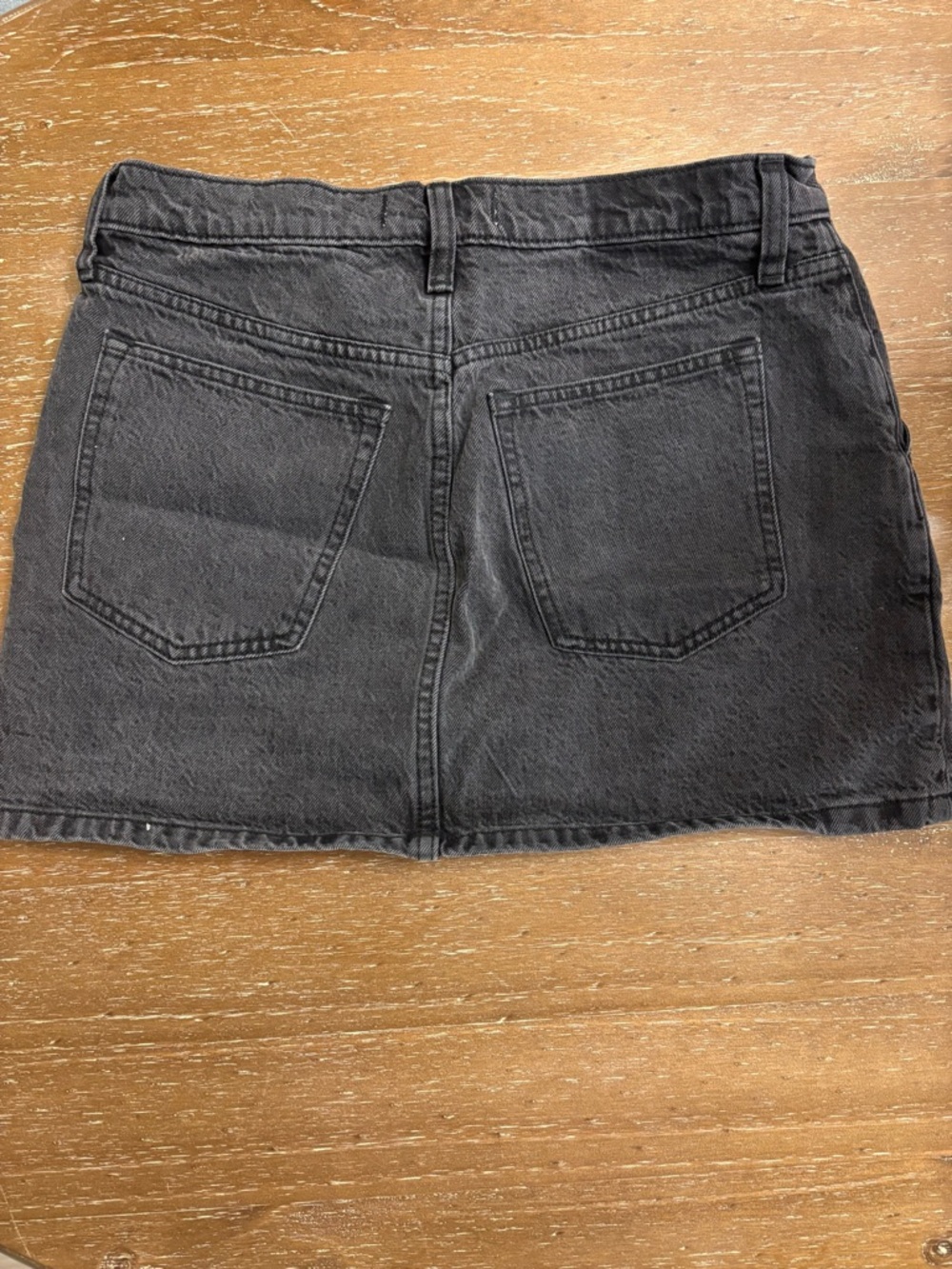 Abercrombie & Fitch Black Denim Mini Skirt - A-Line Casual - Picture 3 of 3